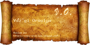 Vági Orsolya névjegykártya